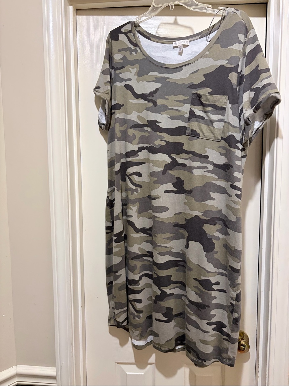 Relaxed Camo Pocket Midi Dress - Olive Camo